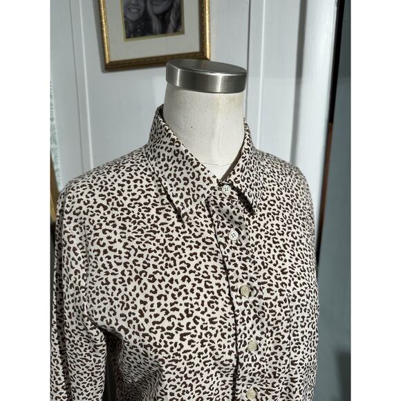 Rochelle Behrens Womens Small The Shirt Button Up Novelty Leopard Animal Print - Picture 2 of 7